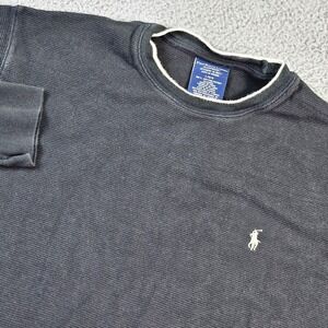 Polo Ralph Lauren Sleep Shirt Mens Large Gray Thermal Waffle Knit Pajama Top